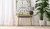 Cara hall table with matte white carrara-look ceramic top and natural oak finish, slim contemporary hallway table