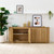 Carrera buffet in Tasmanian oak timber with fluted detailing, curved silhouette, and natural water-based finish, modern timber buffet cabinet
