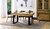 Eden extension dining table in sustainable Australian messmate timber with sleek modern edges, black detailing, and extendable design, contemporary timber dining table