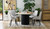 Caspian travertine top dining table 