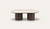 Armano coffee table in dark oak with travertine ceramic top, modern timber living room furniture