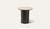 Armano lamp table with dark oak base and travertine ceramic top, modern timber side table