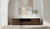 Armano entertainment unit in dark oak with travertine ceramic top and panelled detailing, modern timber TV cabinet with storage