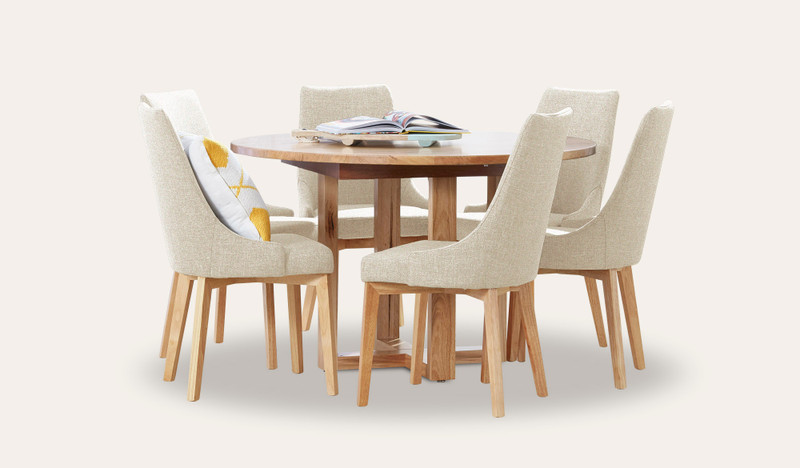 Kennedy round dining suite with Alpine chairs