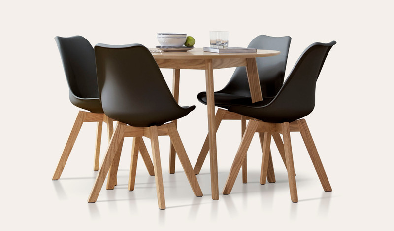 Riga 5 pce round top dining suite with Vibe chairs Riga 5 pce round top dining suite with Vibe chairs