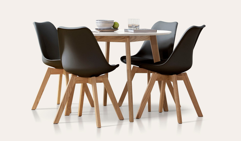 Riga 5 pce round top dining suite with Vibe chairs Riga 5 pce round top dining suite with Vibe chairs