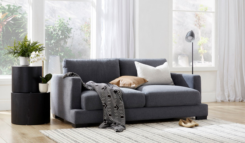 Tully 2 seat sofa in charcoal