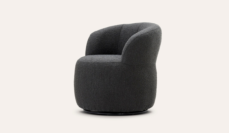 Freddie bouclé swivel chair | Focus on Furniture