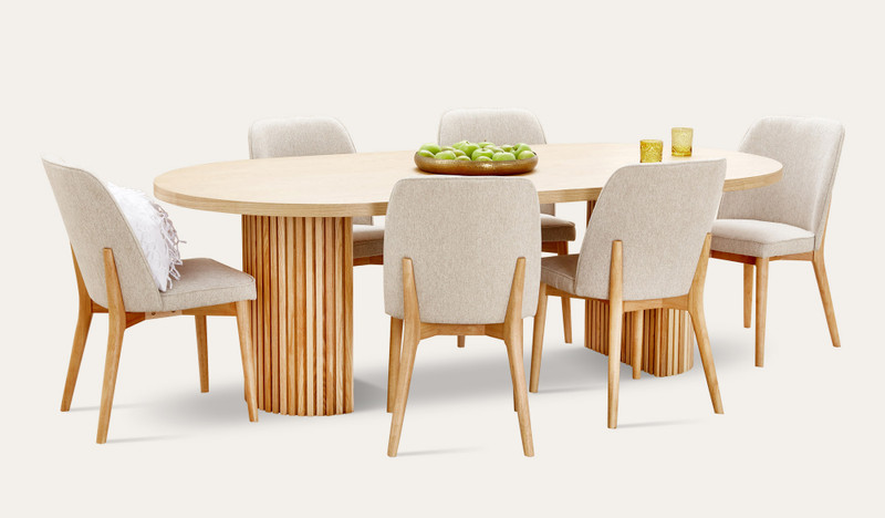 Eclipse natural dining suite with Paris chairs