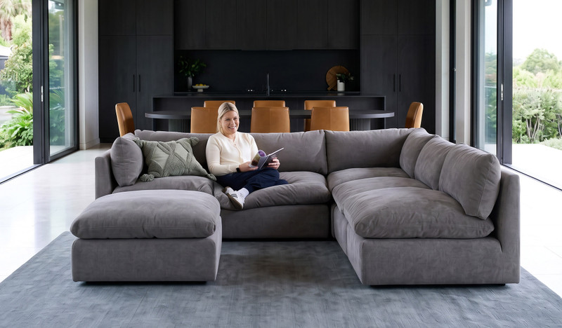 Chadwick 6 pce modular corner lounge