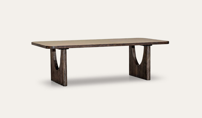Alira ash timber coffee table featuring sculpted timber detailing and a warm finish, crafted from solid ash timber and ash veneer.