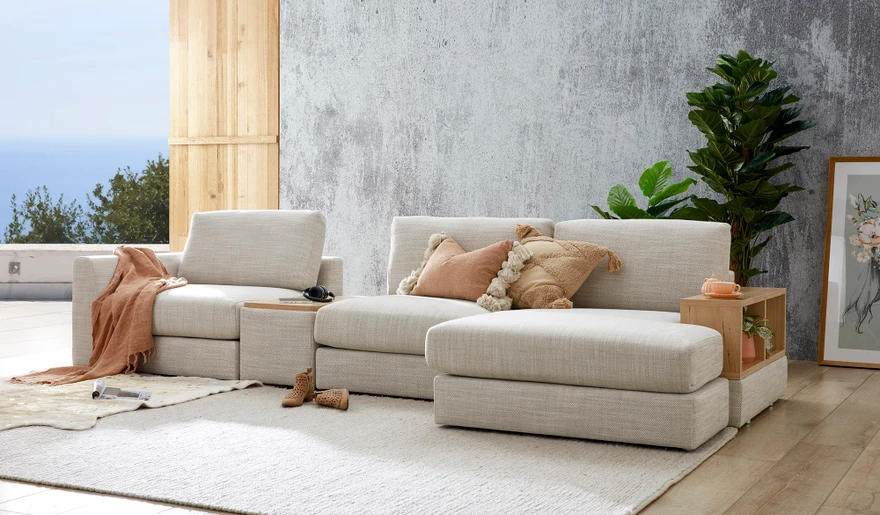Crest 3 seat reversible chaise lounge