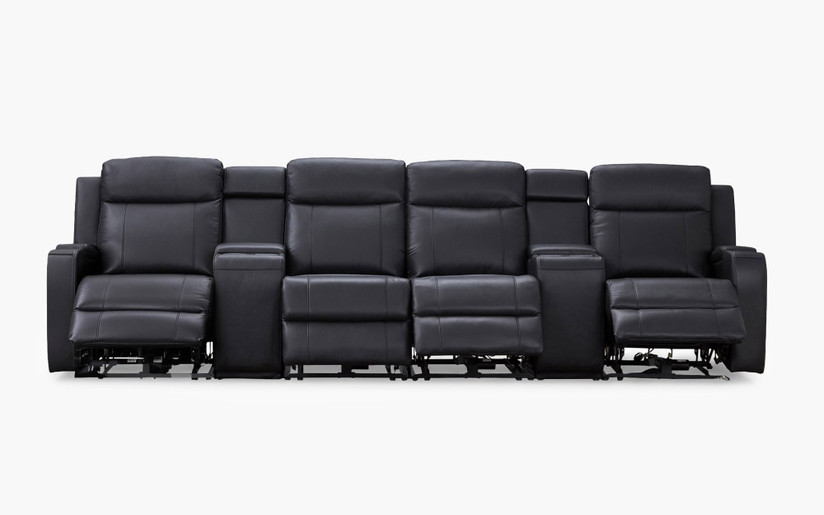 Belford leather 4 seat recliner