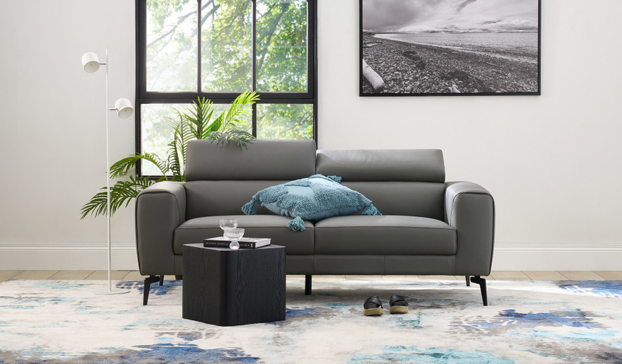 Jean leather 3 seat sofa 