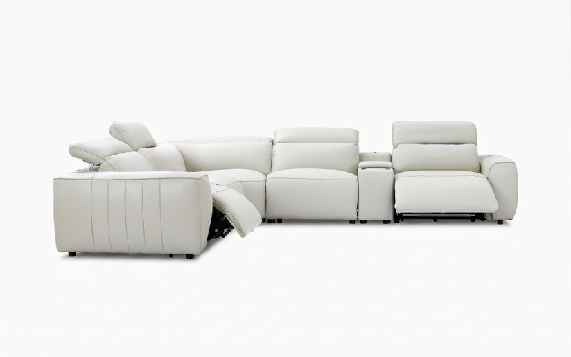 Canterbury leather recliner corner lounge 