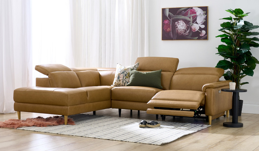 Alma leather chaise lounge