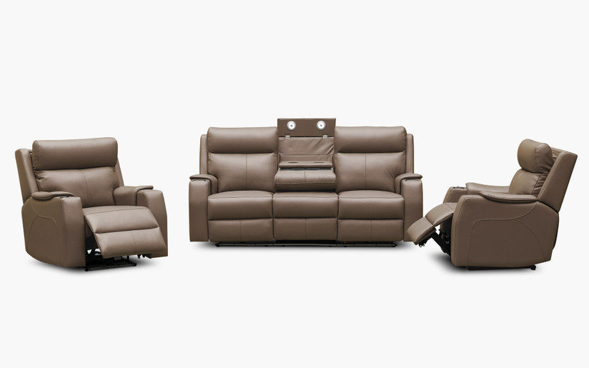 Langford leather recliner suite