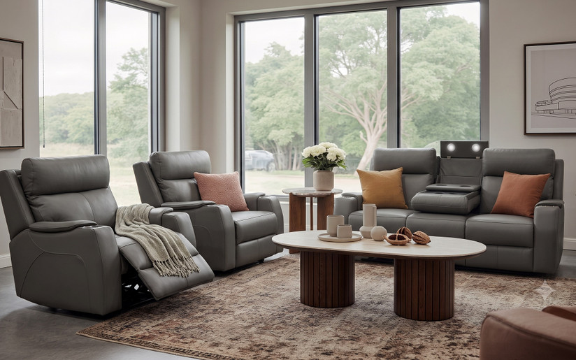 Langford leather recliner suite