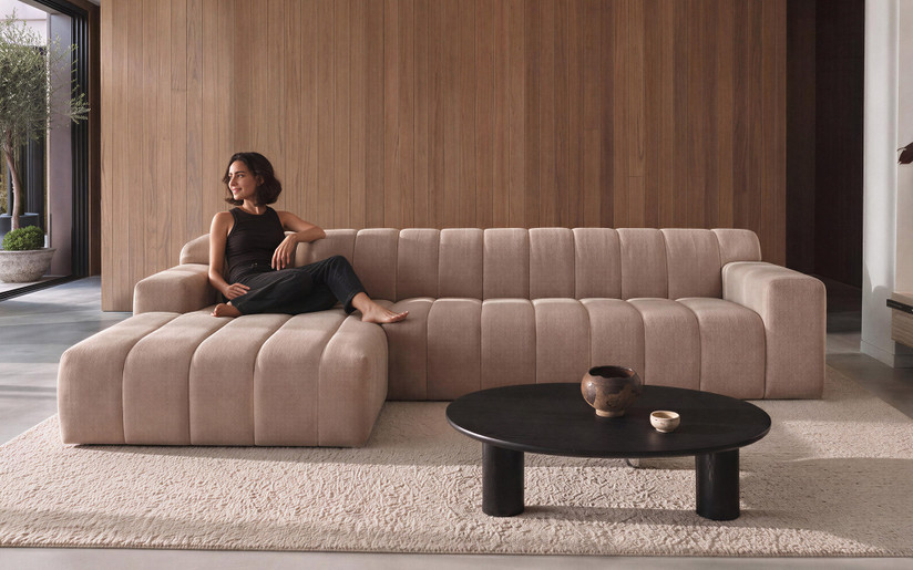 Dune 3 Seat LHF Chaise Lounge - Arden Clay Rose