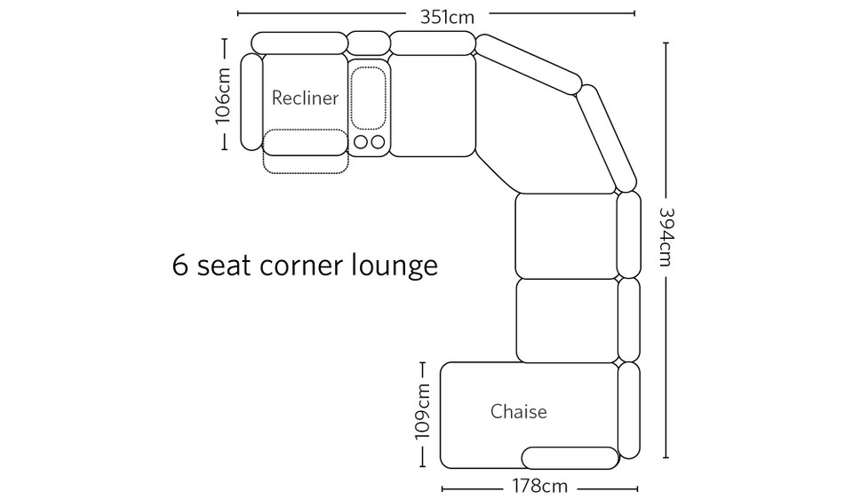Camilla corner lounge RHF chaise lounge