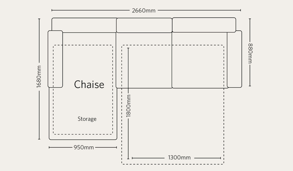 Austin v2 chaise lounge with storage + sofa bed