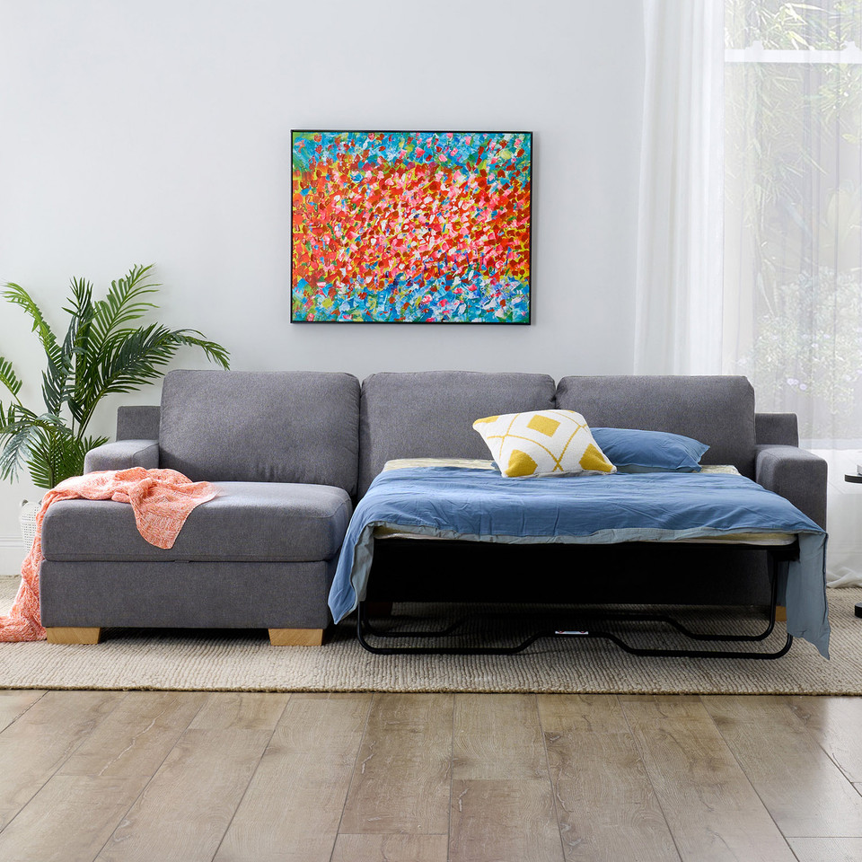 Austin v2 chaise lounge with storage + sofa bed