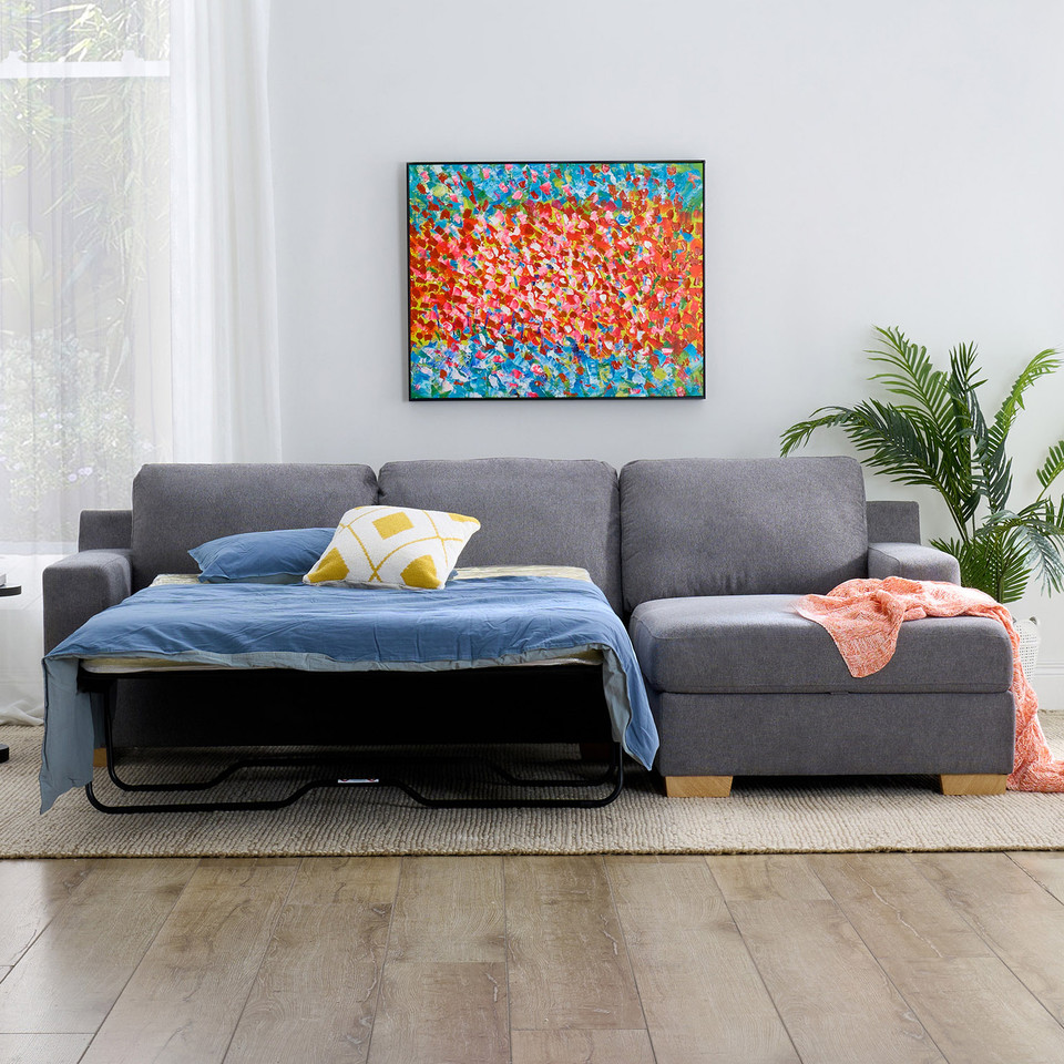 Austin v2 chaise lounge with storage + sofa bed