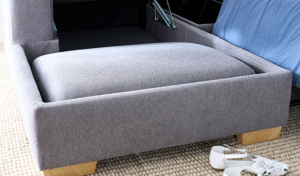 Austin chaise lounge with storage + sofa bed