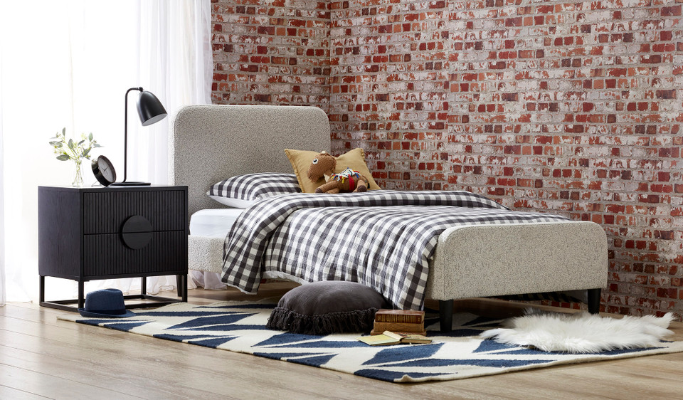 Coby bouclé single bed