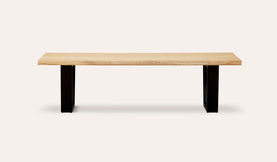 Braxton coffee table in solid messmate timber with black metal legs, modern rectangular timber coffee table