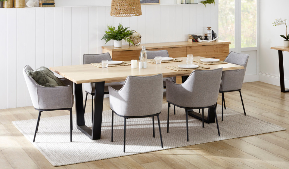 Braxton dining suite with grey Tropez chairs