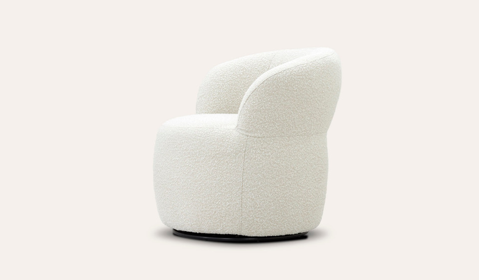 Freddie bouclé swivel chair