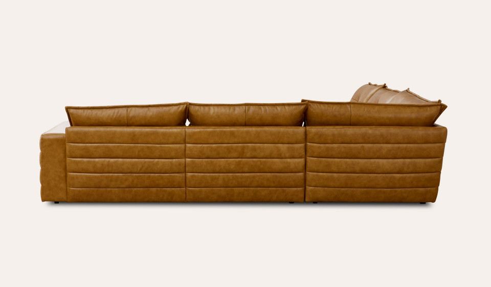 Volley leather 6 seat corner lounge