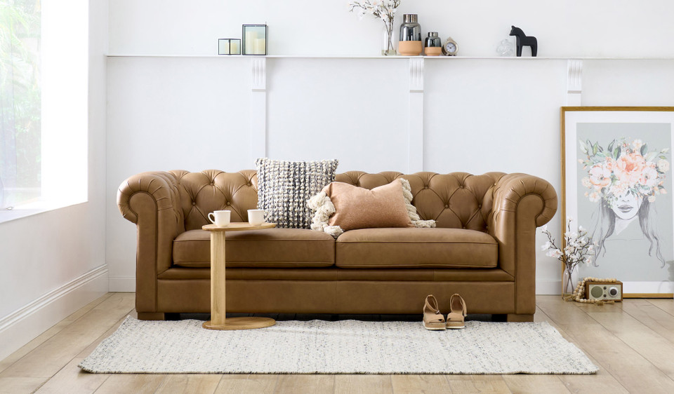 Oxford leather 3 seat sofa