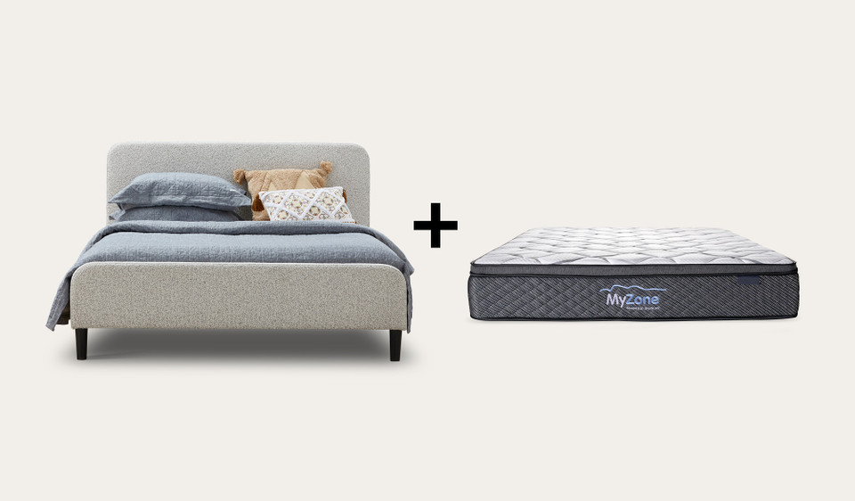 Coby queen bed + MyZone Essential mattress