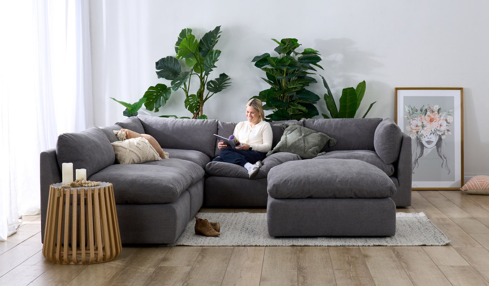 Chadwick 6 pce modular corner lounge