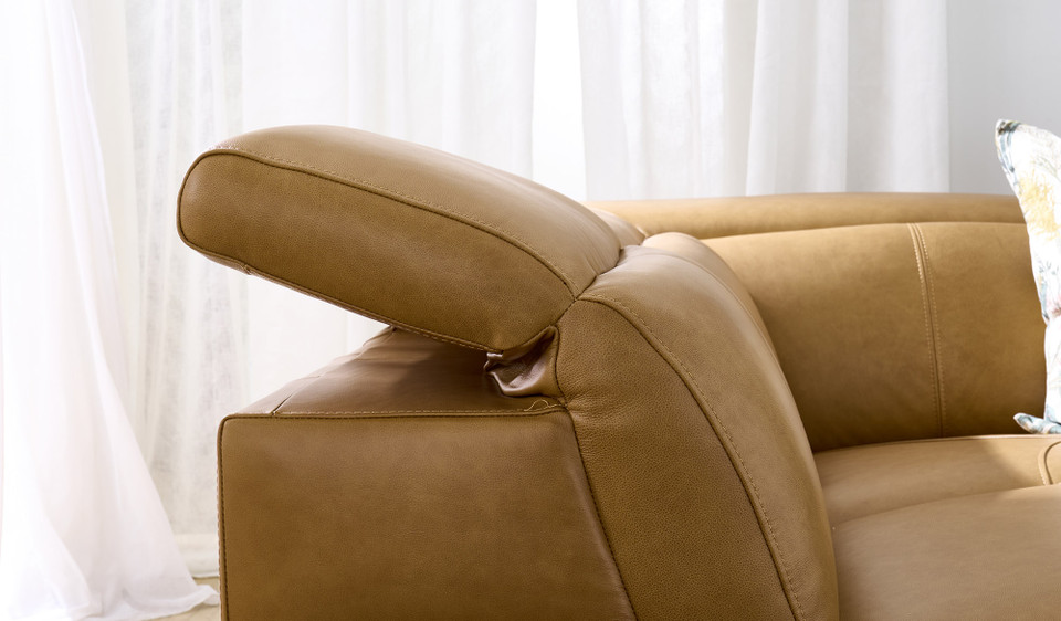 Alma leather corner chaise lounge
