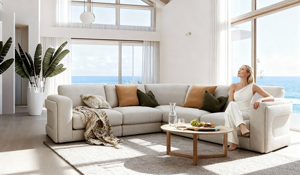 Royce 6 seat modular corner lounge