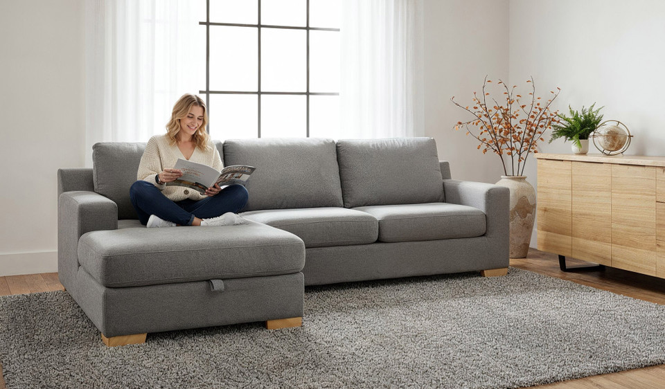 Jackson chaise lounge with storage + sofa bed