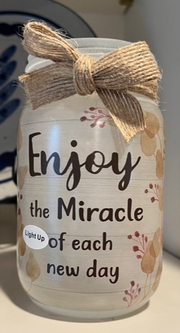 Light-Up Mason Jar - Enjoy the Miracle