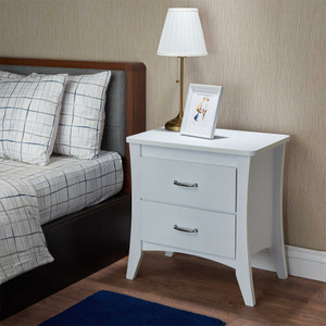 25" White Two Drawers Nightstand N270-286121