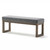 Modern Wood Frame Accent Bench Ottoman with Grey Upholstered Fabric Seat Q280-SHMLOBG1532581