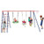550 LBS 6-in-1 Patio Kids Swing Set with Climbing Net and Ladder-Green B593-NP11619