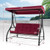 3 Seat Outdoor Porch Swing with Adjustable Canopy-Wine - Color: Rose Red D681-NP11065WIN