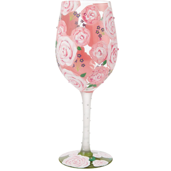 Lolita Pretty as a Peony Handpainted Wine Glass
