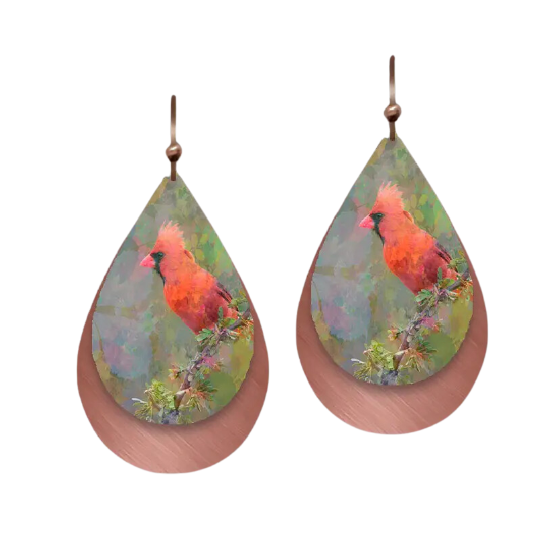 Tear Multilayer Round Cardinal Shimmer Earrings| Illustrated Light ...