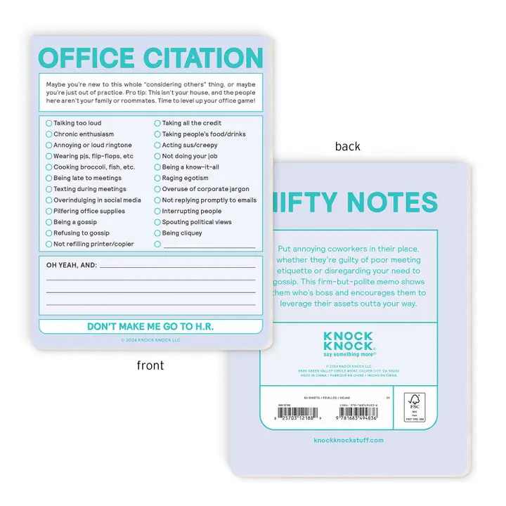 Office Citation Nifty Notepad | Knock Knock | The Penguin Gallery