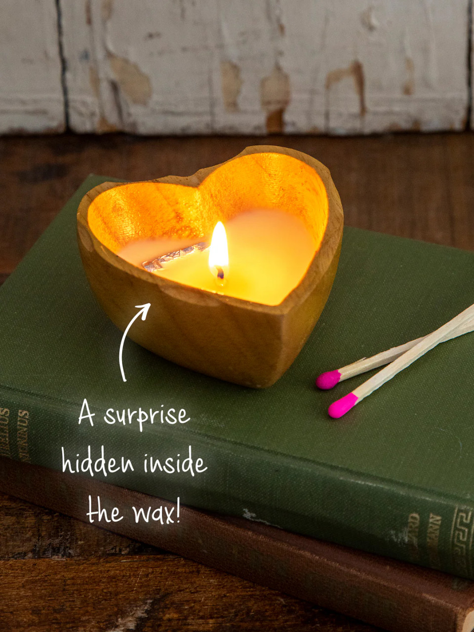 Natural Life Wooden Heart Surprise Candle - Thumbnail 2
