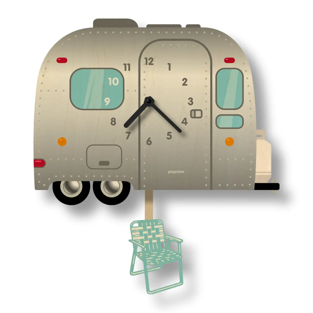 Popclox Retro Rv Retro RV Pendulum Clock | PopClox | The Penguin Gallery