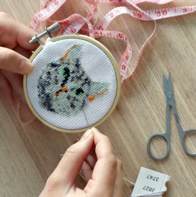 Cat Mini Cross Stitch Embroidery kit Penguin Gallery